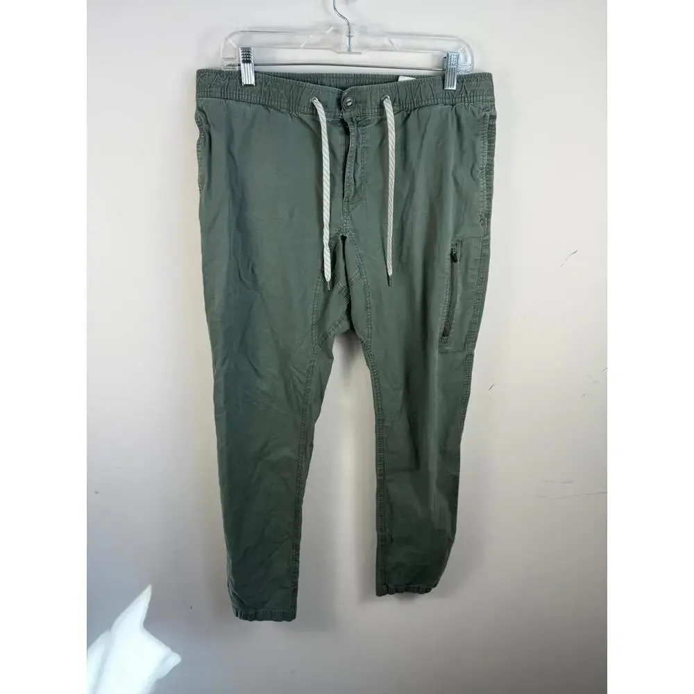 Vuori Ripstop Climber Pants Mens XL Zip Pocket Drawstring Stretch Green V412 - Picture 1 of 5